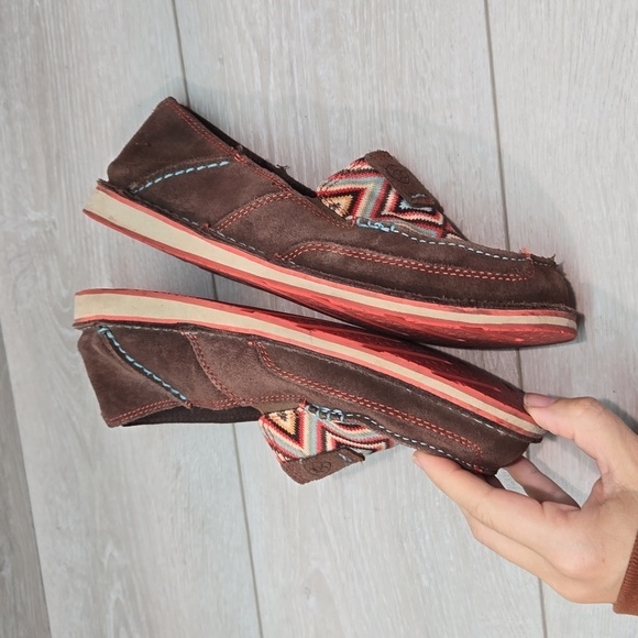 Ariat Womens Aztec Loafer Leather Slip on shoes sz 9B - Picture 8 of 11